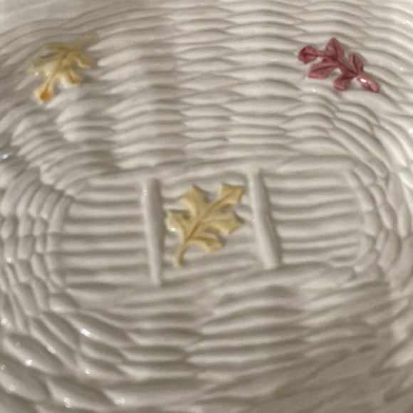 2 Vtg Fitz and Floyd Pilgrim's Progress Leaf Turkey Thanksgiving Serving Platter - Picture 6 of 16